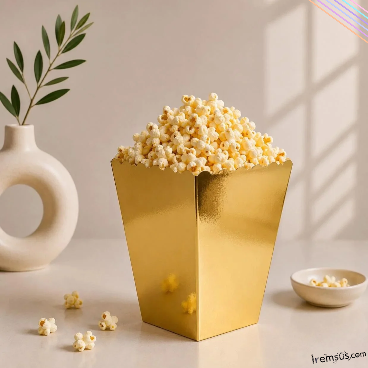 Parlak Gold Renkli Mısır Kutusu 8 li