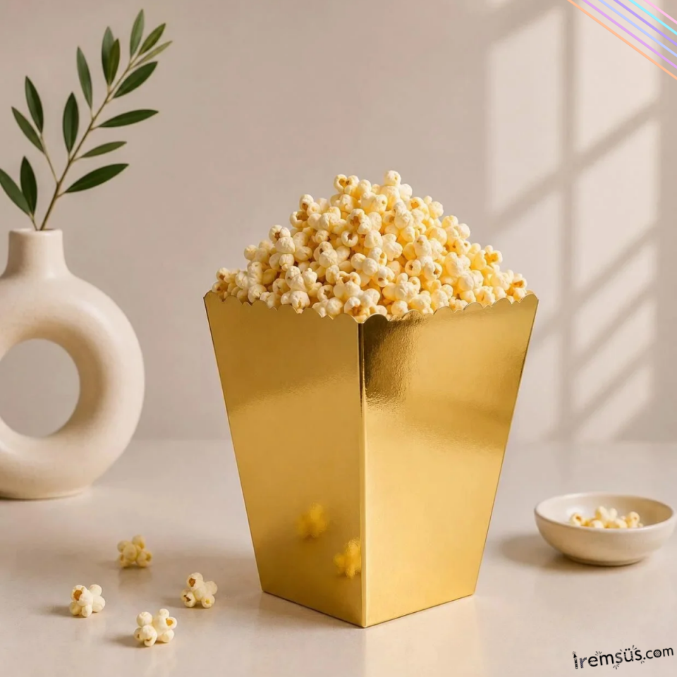 Parlak Gold Renkli Mısır Kutusu 8 li