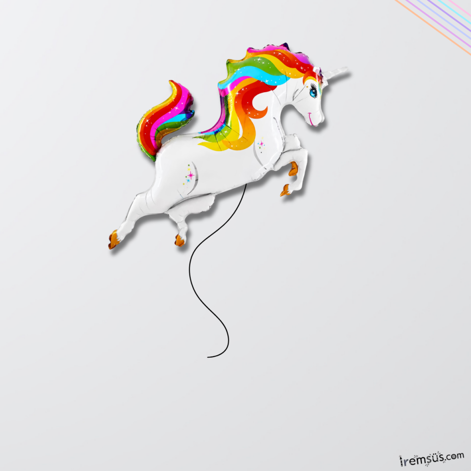 Unicorn Konsept Doğum Günü Folyo Helyum Balon 93 cm