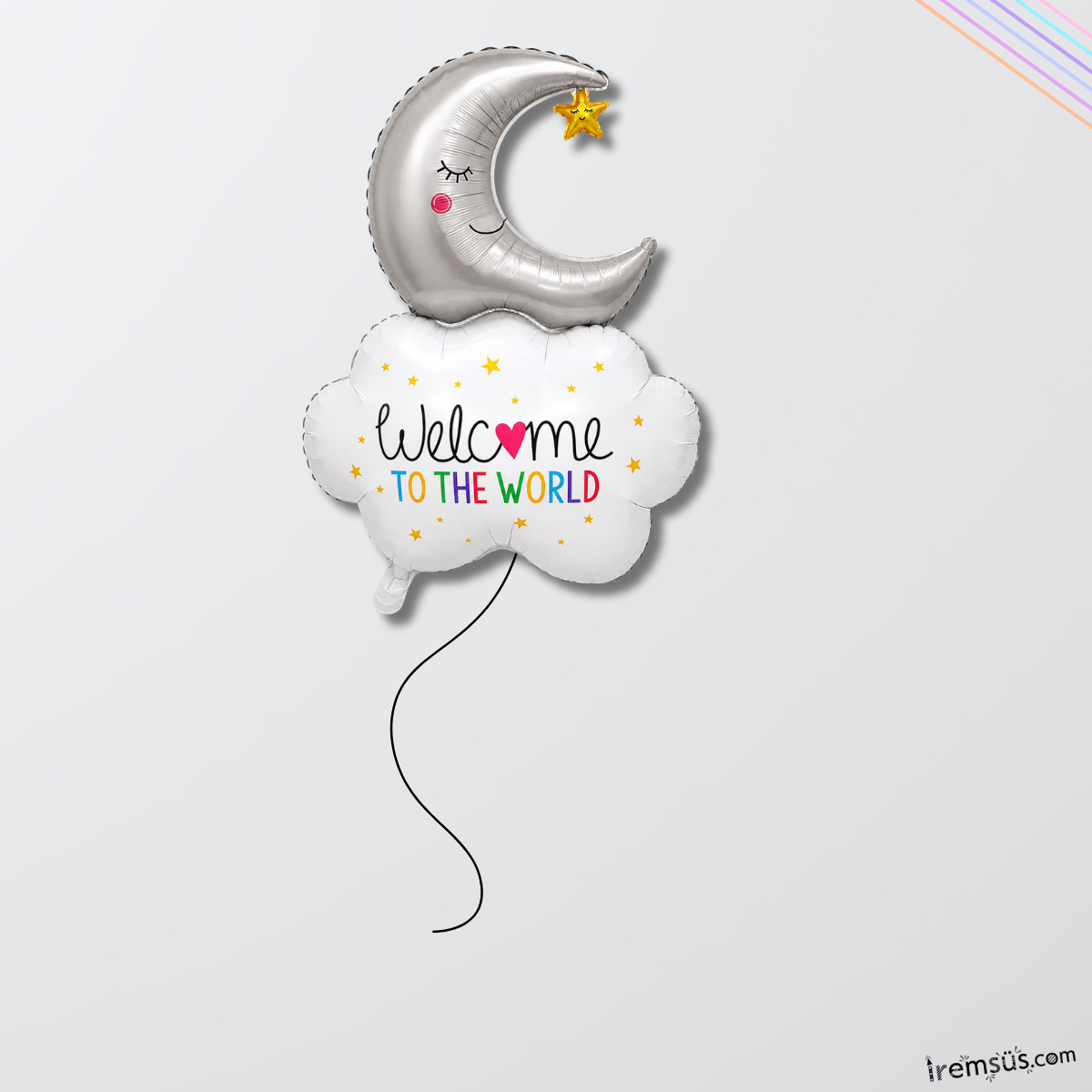 Bulut Şekilli Welcome World Folyo Balon Beyaz Renk 81 cm