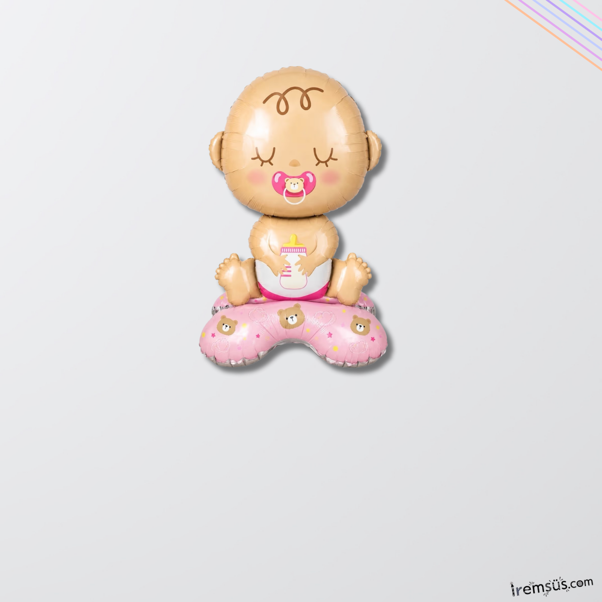 Ayaklı Pembe Renk Kız Bebek Figürü Folyo Balon 60 cm Cinsiyet Partisi Ve Yeni Doğum Süslemesi