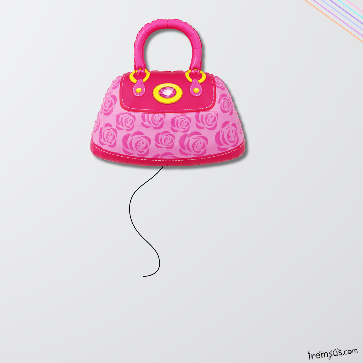 Pembe Çanta Folyo Helyum Balon 55 cm Pink Bag Folyo Balon