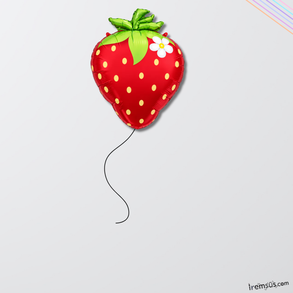 Çilek Figür Folyo Helyum Balon 62 Cm Çilek Konsept Folyo Balon