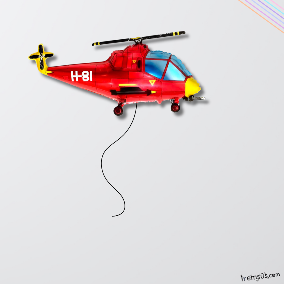 Helikopter Figürü Folyo Helyum Balon 89 Cm