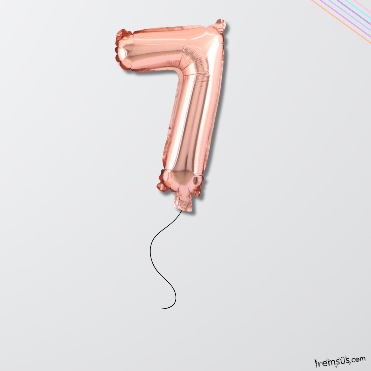 7 Yaş Rose Gold Renk Folyo Helyum Balon 76 Cm