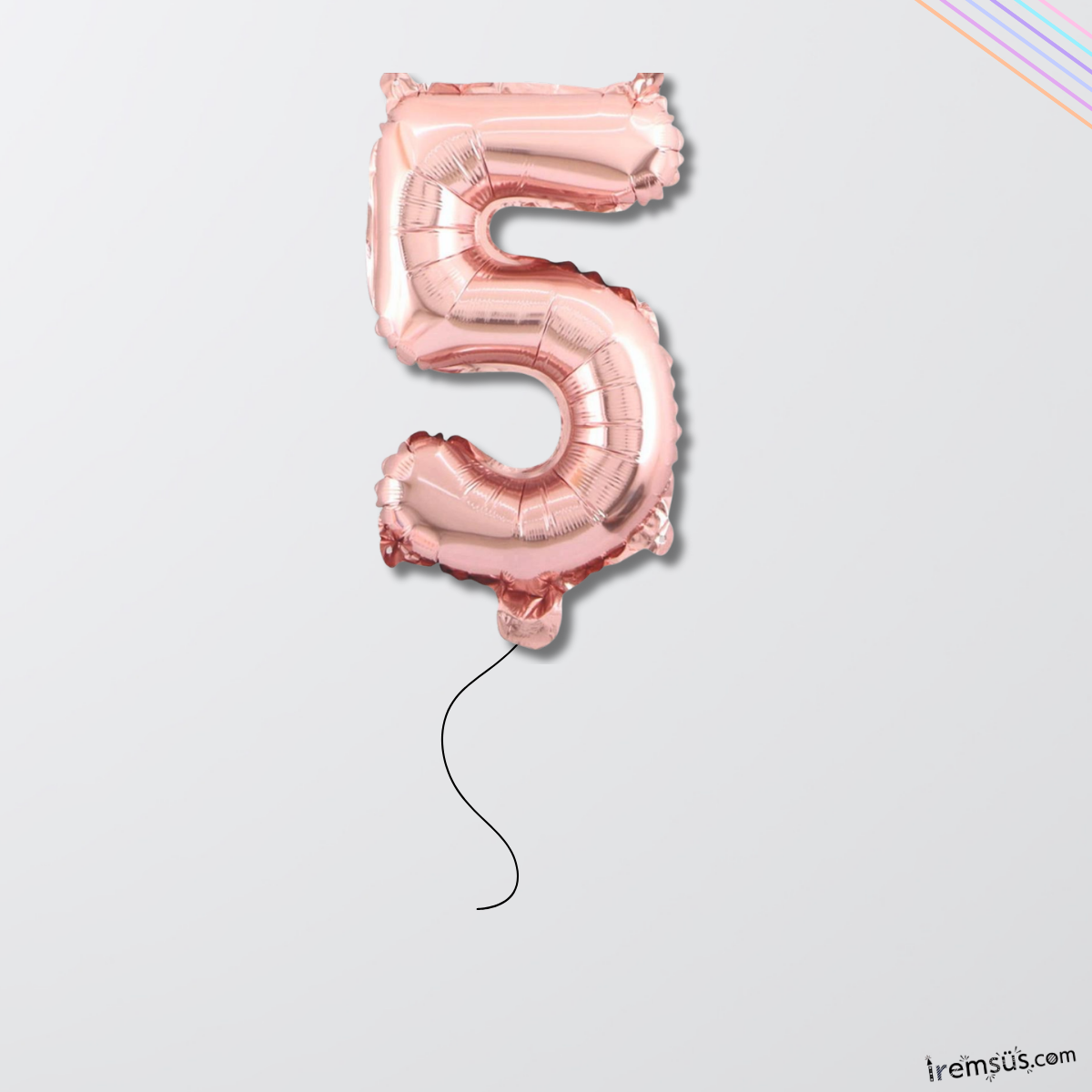 5 Yaş Rose Gold Renk Folyo Helyum Balon 76 Cm