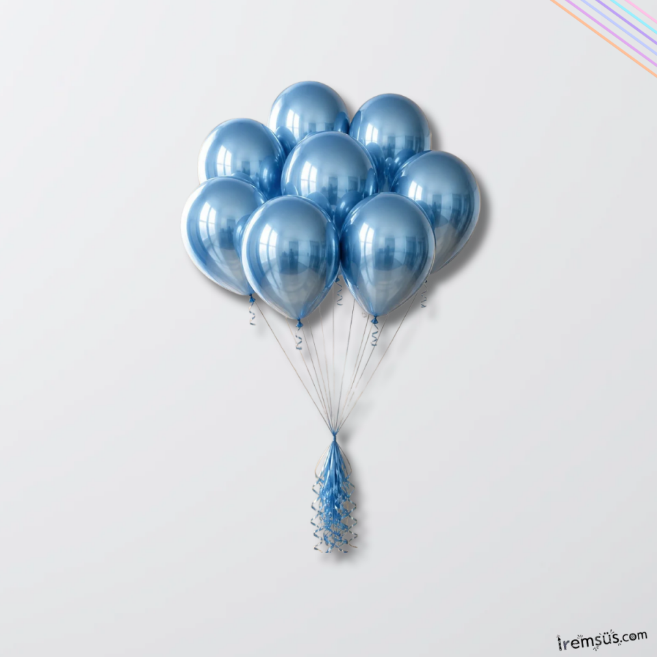 Krom Mavi Renk Balon 5 adet 12''