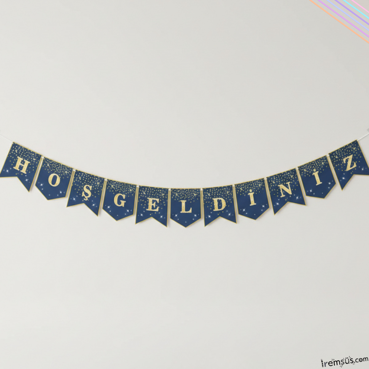 Hoşgeldiniz Yazılı İpli Duvar Yazısı Banner 220 cm Hoşgeldin Yazısı