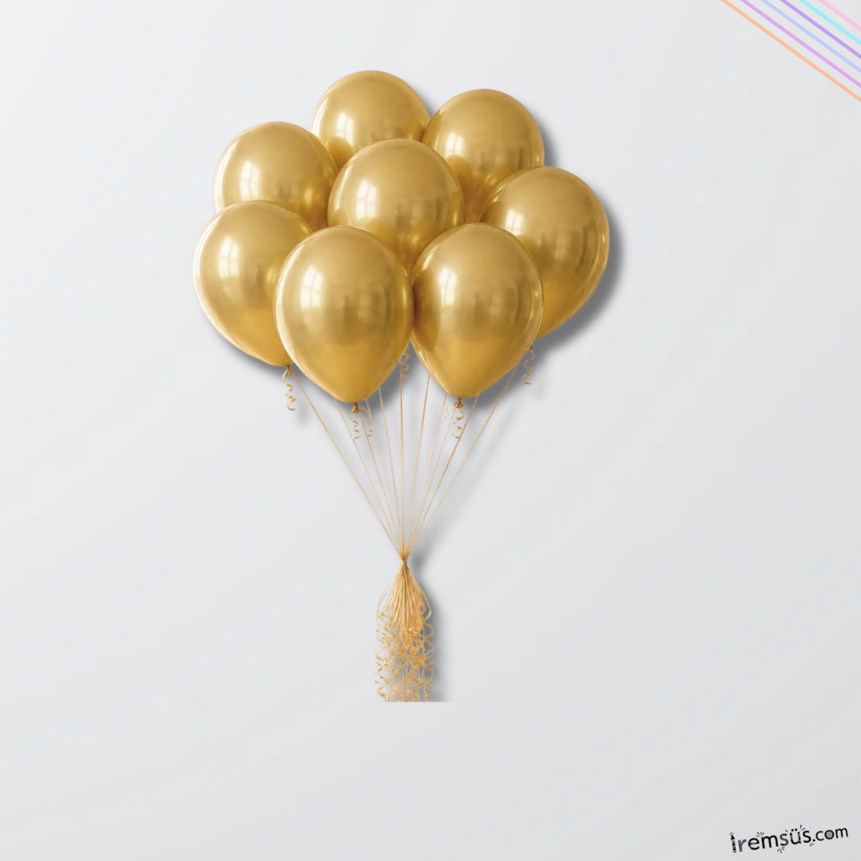 Krom Gold Renk Balon 5 adet 12''