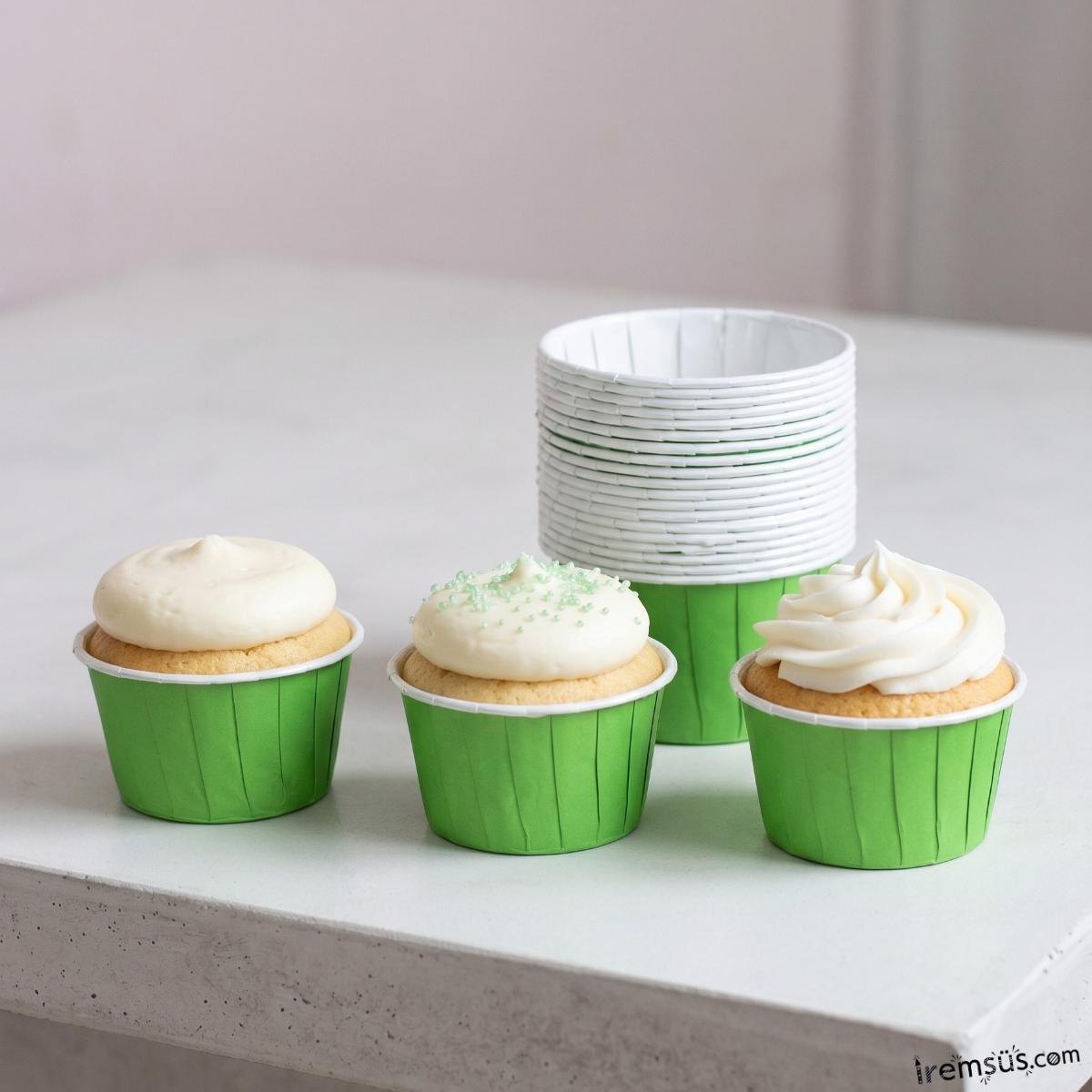 Muffin Cupcake Kalıbı Kapsülü Yeşil Renk 20 Adet