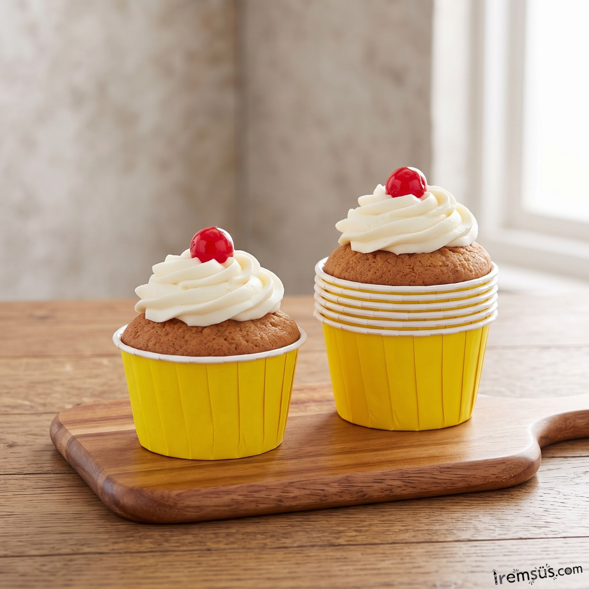 Muffin Cupcake Kalıbı Kapsülü Sarı Renk 20 Adet