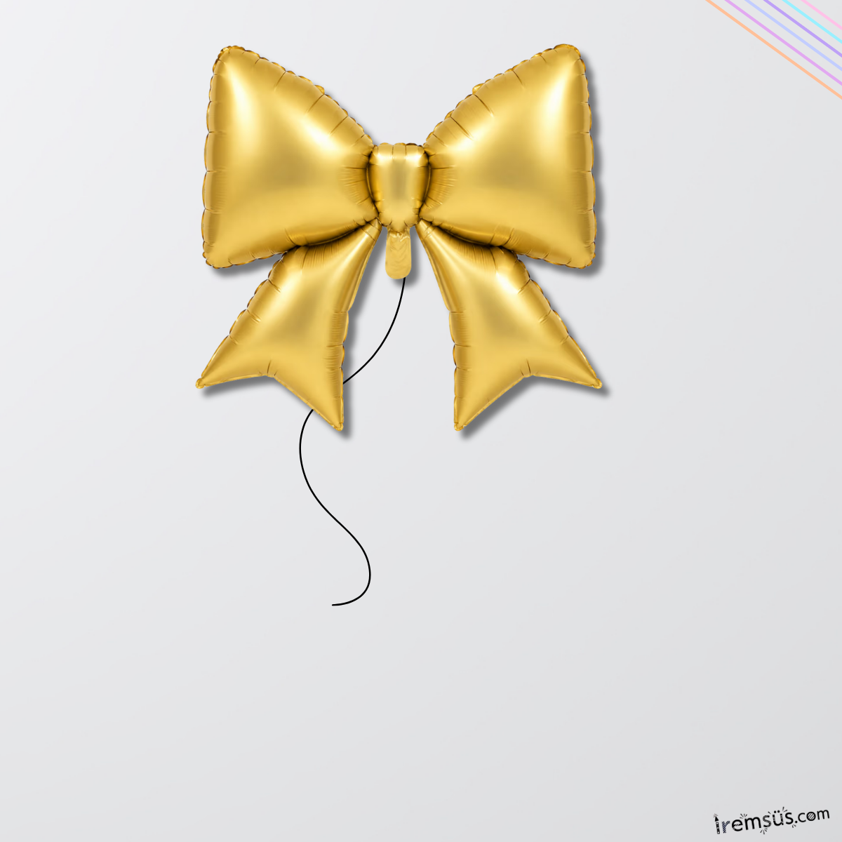 Mat Gold Renk Papyon Figür Folyo Helyum Balon 98 cm