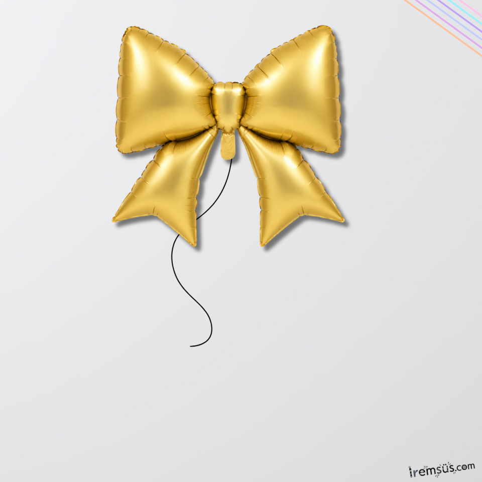 Mat Gold Renk Papyon Figür Folyo Helyum Balon 98 cm