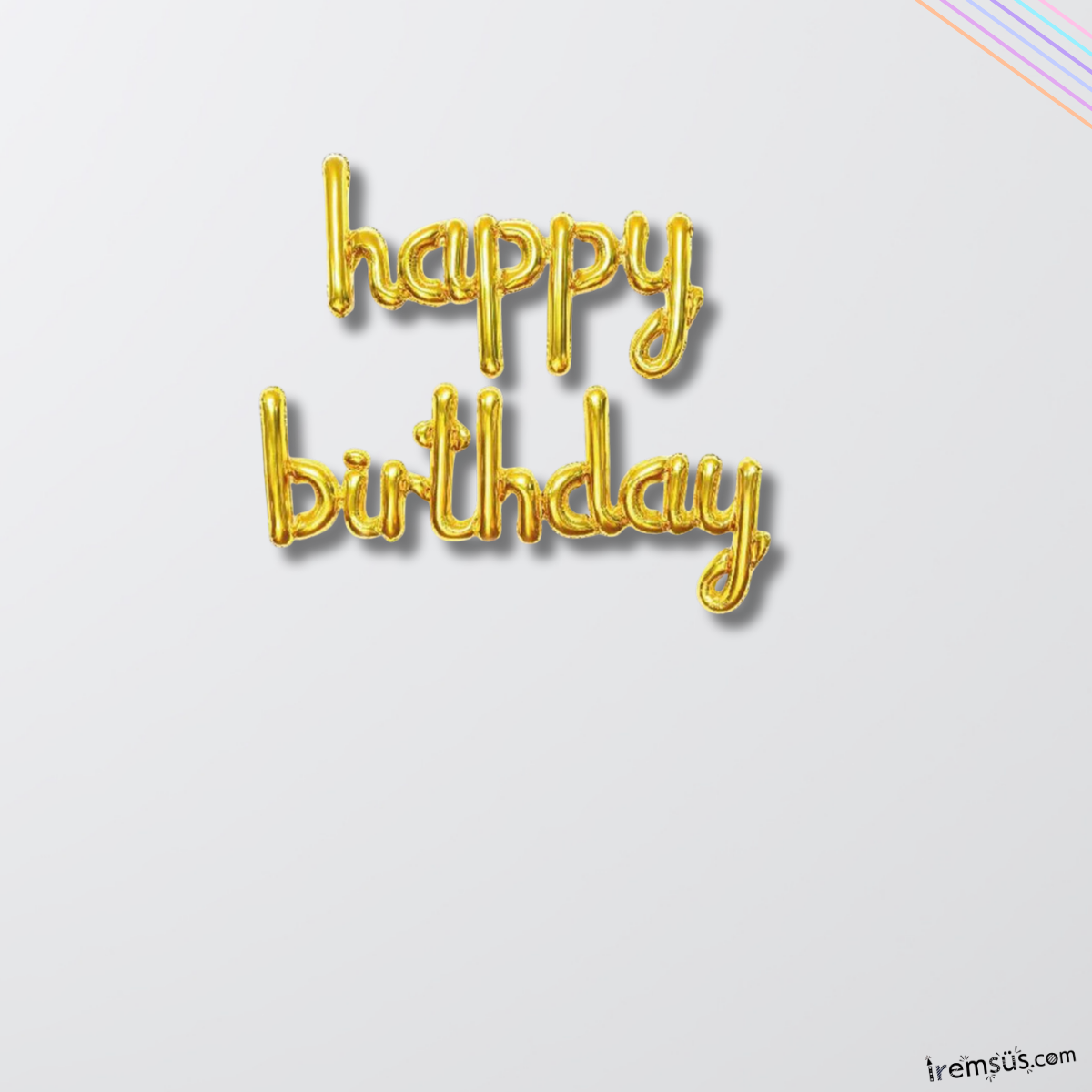 Gold Renk Happy Birthday Kaligrafi Yazılı Folyo Balon