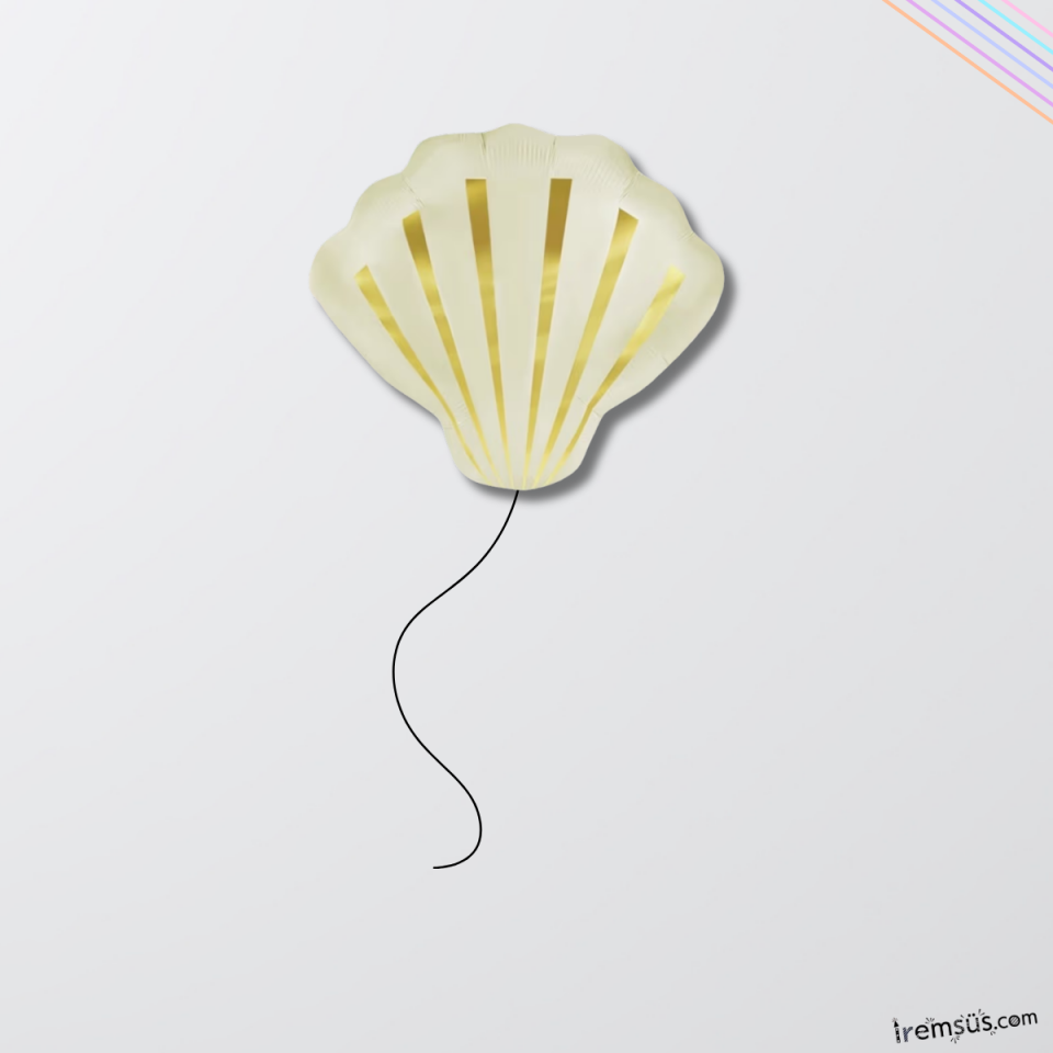 Retro Deniz Kabuğu Folyo Helyum Balon 54 cm