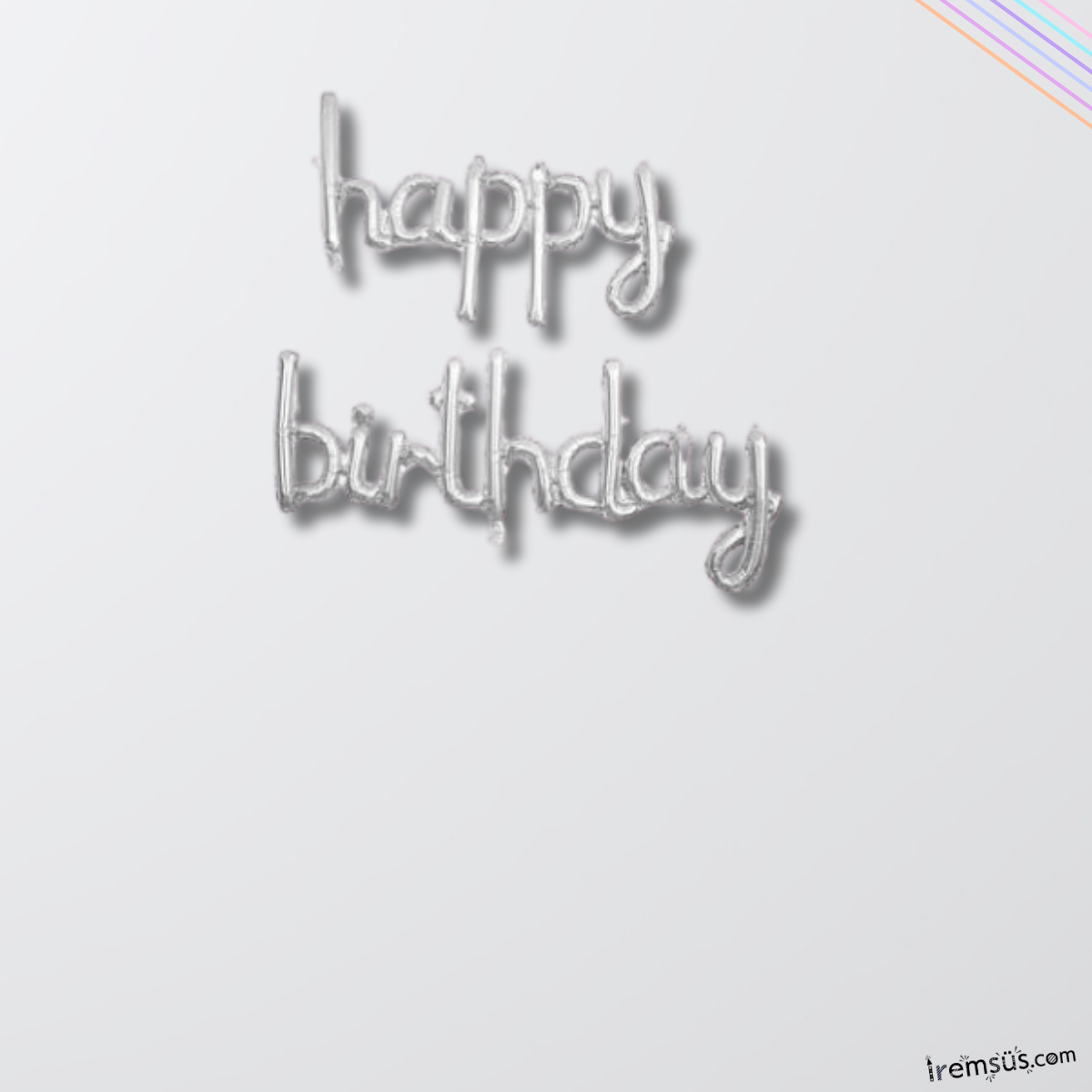 Gümüş Renkli Happy Birthday Kaligrafi Yazılı Folyo Balon
