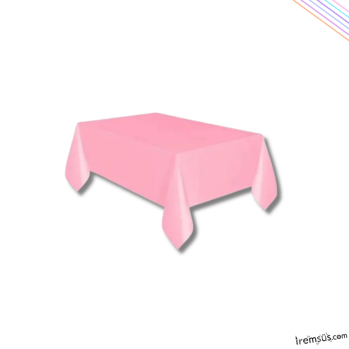 Pembe Renk Plastik Masa Örtüsü 120*180 cm 1 Adet Kullan at Masa Örtüsü