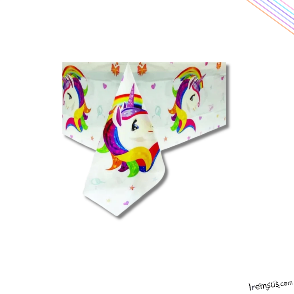 Unicorn Konsept Doğum Günü Partisi Plastik Masa Örtüsü 120*180 cm 1 Adet Unicorn Süsleme