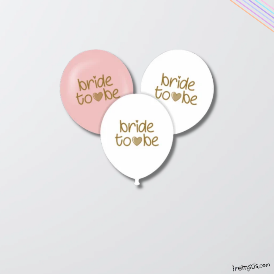 Bride To Be Yazılı Baskılı Beyaz Pembe Karışık Renk Balon 10 adet Bekarlığa Veda Partisi Süsleme