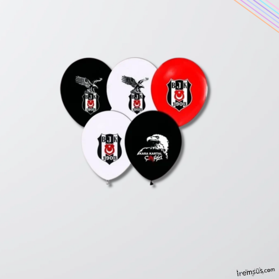 Beşiktaş Takım Logolu Baskılı Lisanslı Balon 10 adet. Beşiktaş Doğum Günü Süsleme