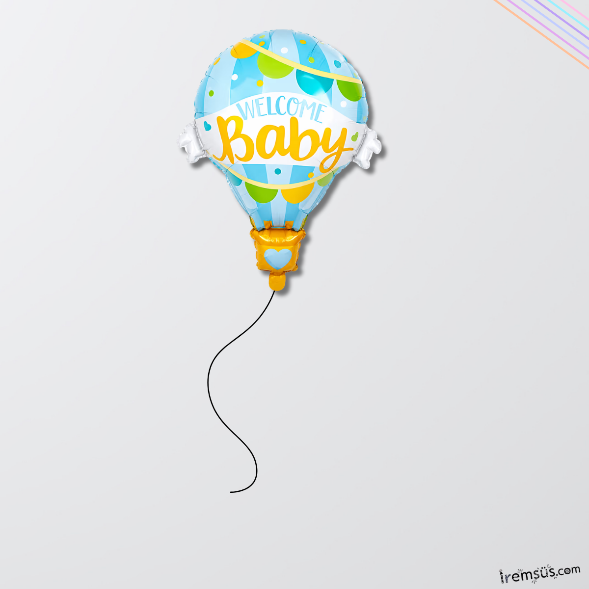 Welcome Baby Yazılı Mavi Renk Folyo Balon 85 CM - Erkek Bebek Yeni Doğum Süslemesi