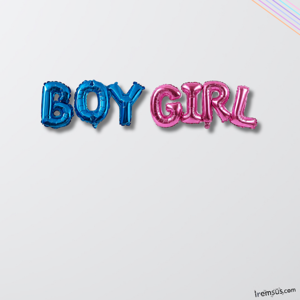 Cinsiyet Partisi BOY-GIRL Yazı Folyo Balon Seti