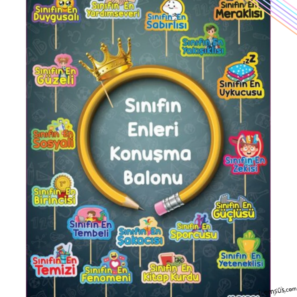 Sınıfın Enleri Mezuniyet Konuşma Balonu 19 lu Mezuniyet Eğlence Kartı