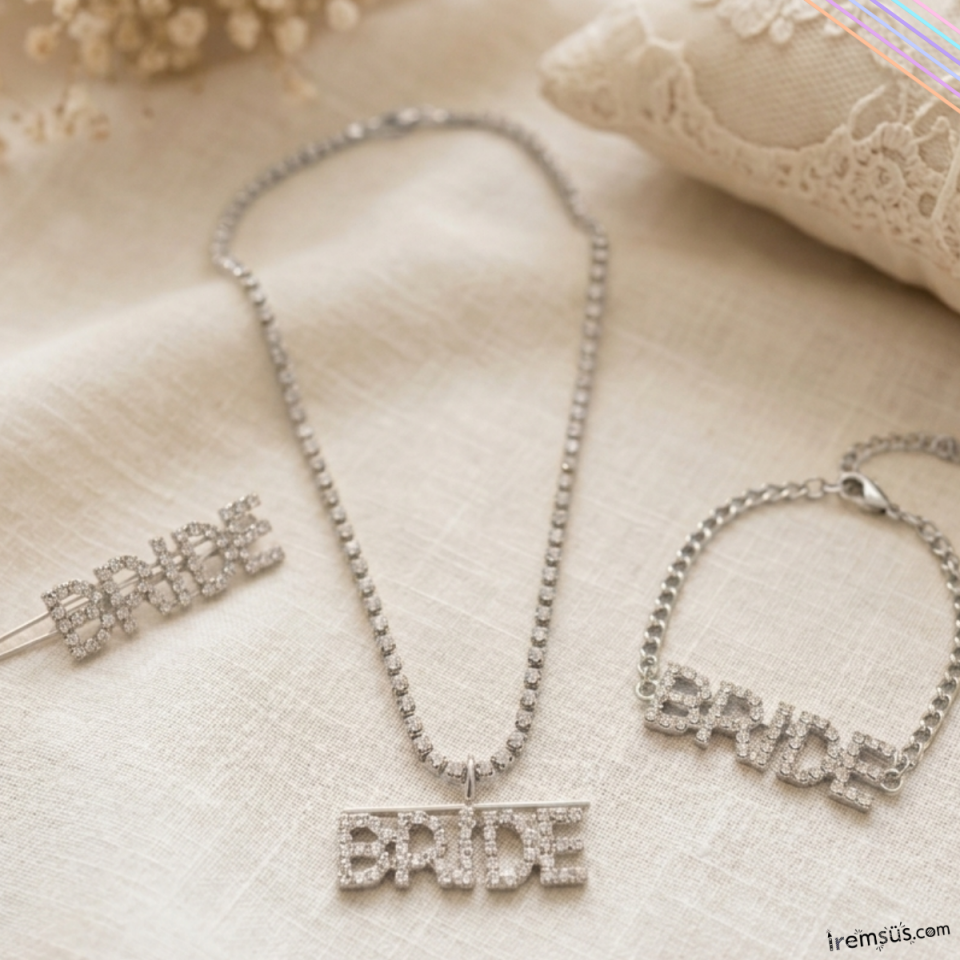 Bride To Be Partisi Taşlı Aksesuar Seti 3 lü Bekarlığa Veda Kolyesi