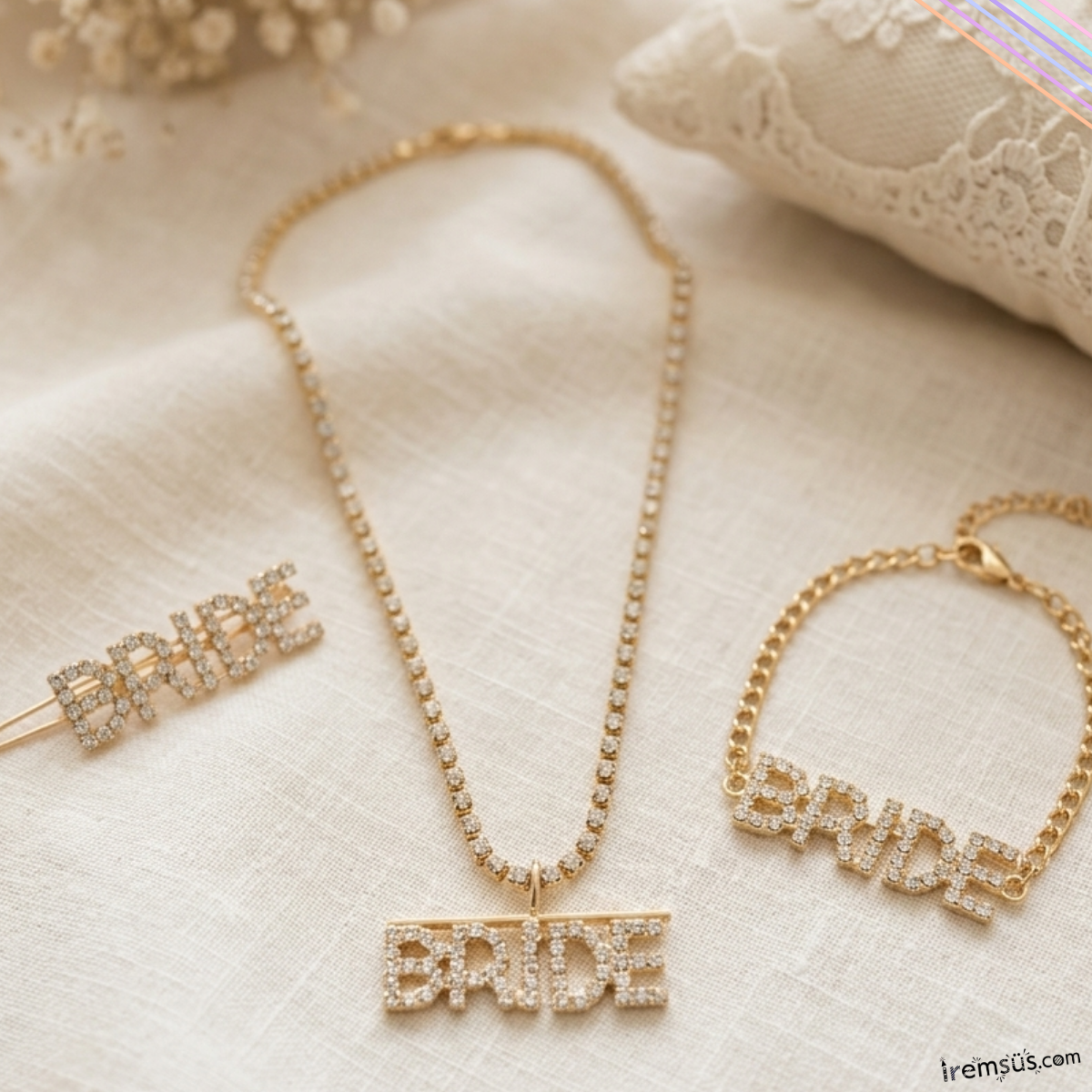 Bride To Be Partisi Taşlı Aksesuar Seti 3 lü Bekarlığa Veda Kolyesi
