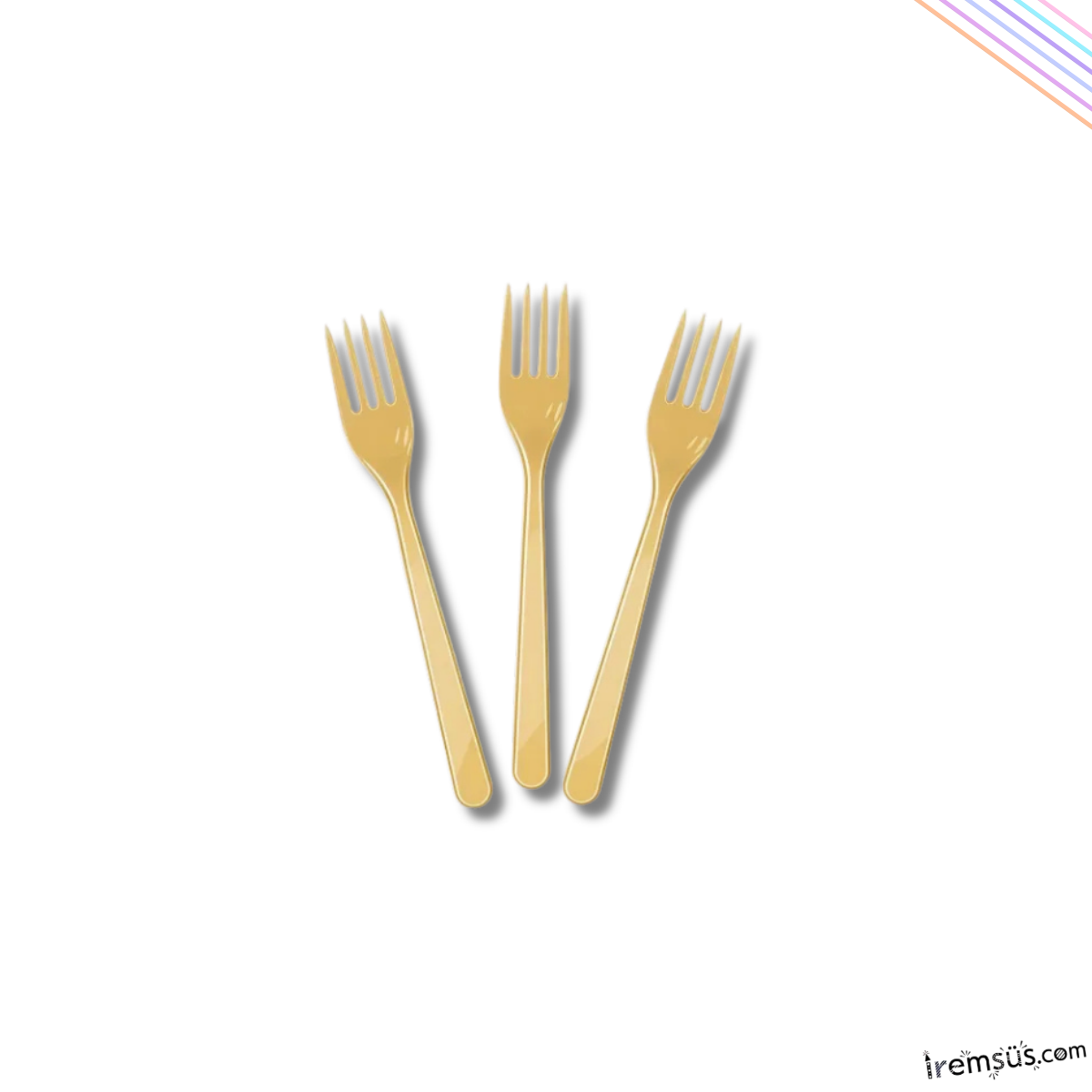 Gold Renk Plastik Çatal 25 Adet Gold Konsept Kullan At Kaliteli Çatal