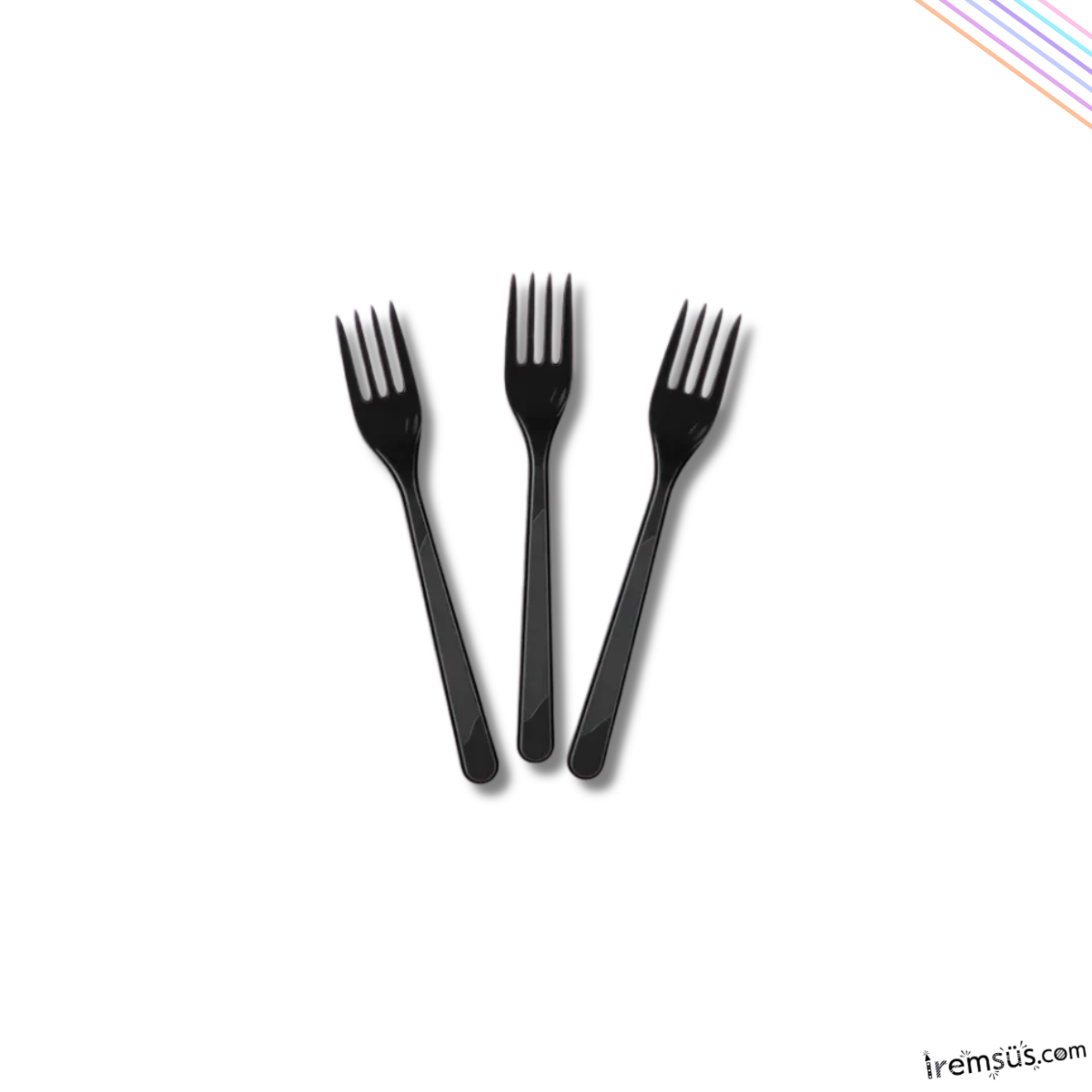 Siyah Renk Plastik Çatal 25 Adet Siyah Konsept Kullan At Kaliteli Çatal