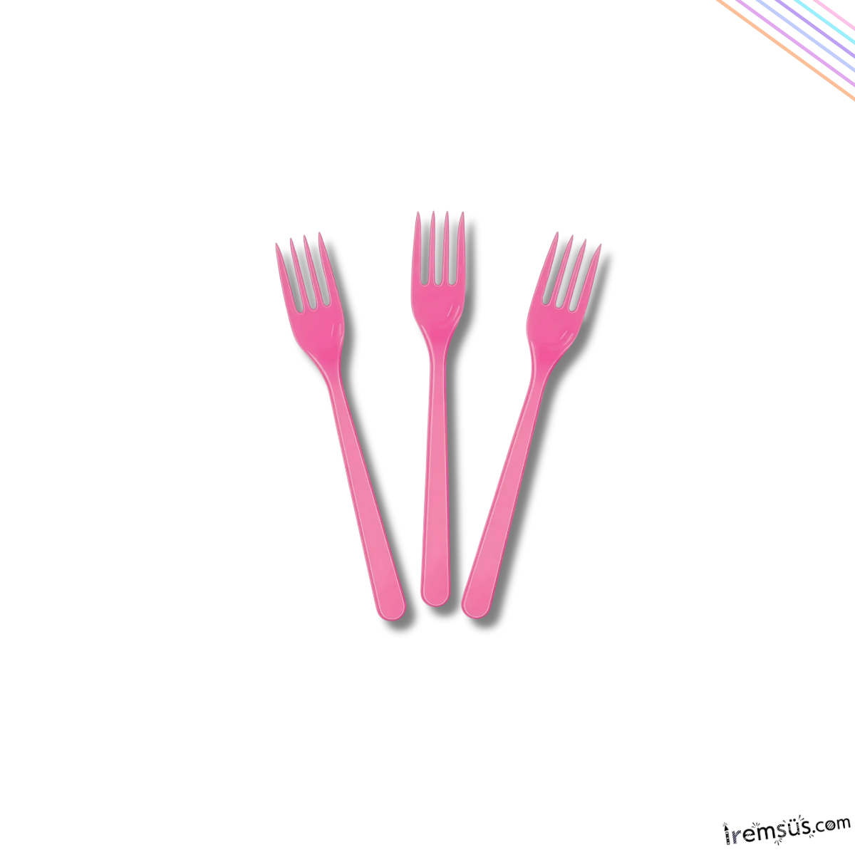 Pembe Renk Plastik Çatal 25 Adet Pembe Konsept Kullan At Kaliteli Çatal