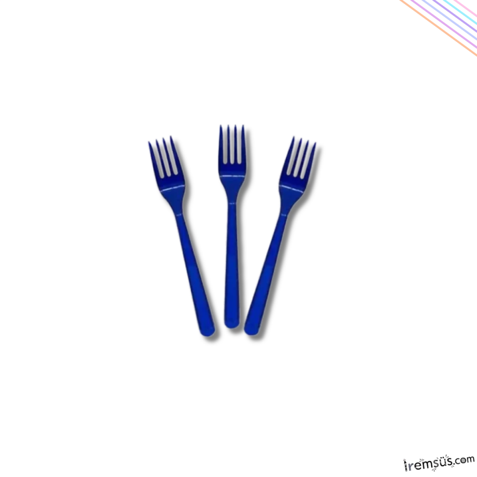 Lacivert Renk Plastik Çatal 25 Adet Lacivert Konsept Kullan At Kaliteli Çatal