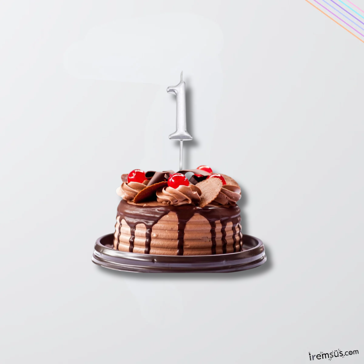 1 Yaş Doğum Günü Partisi Rakam Şeklinde Pasta Mumu Gümüş Renk 1 Yaş Doğum Günü