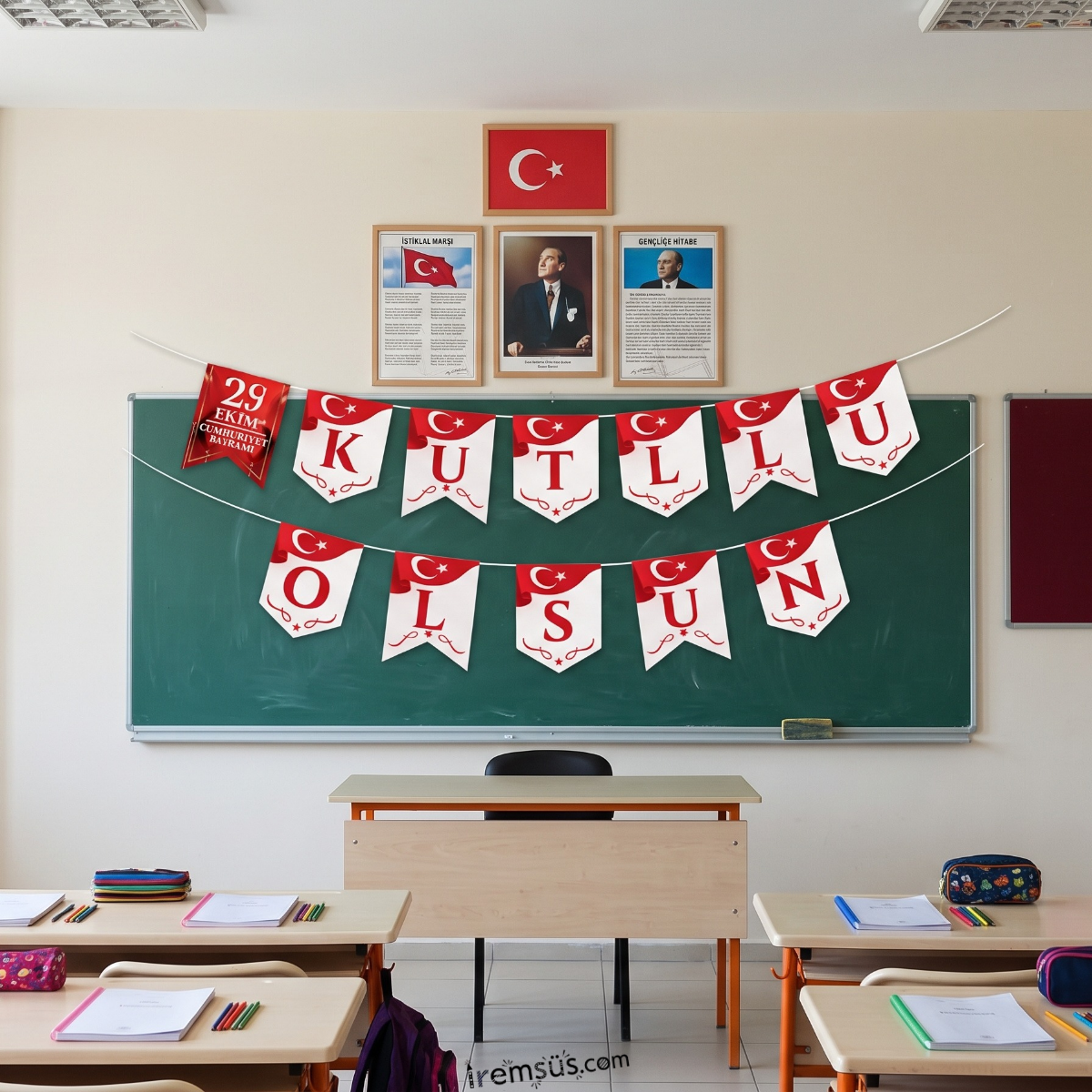 29 Ekim Cumhuriyet Bayramı Kutlu Olsun Banner Yazı 190 cm 29 Ekim Yazı Süslemesi