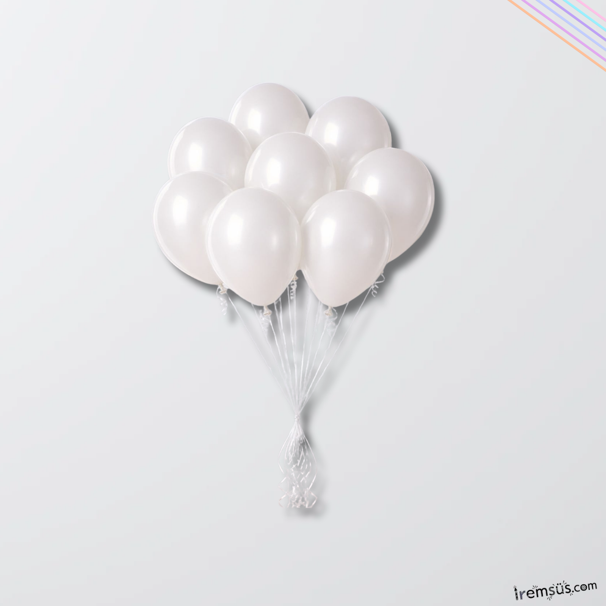 Beyaz Metalik Balon 10'lu