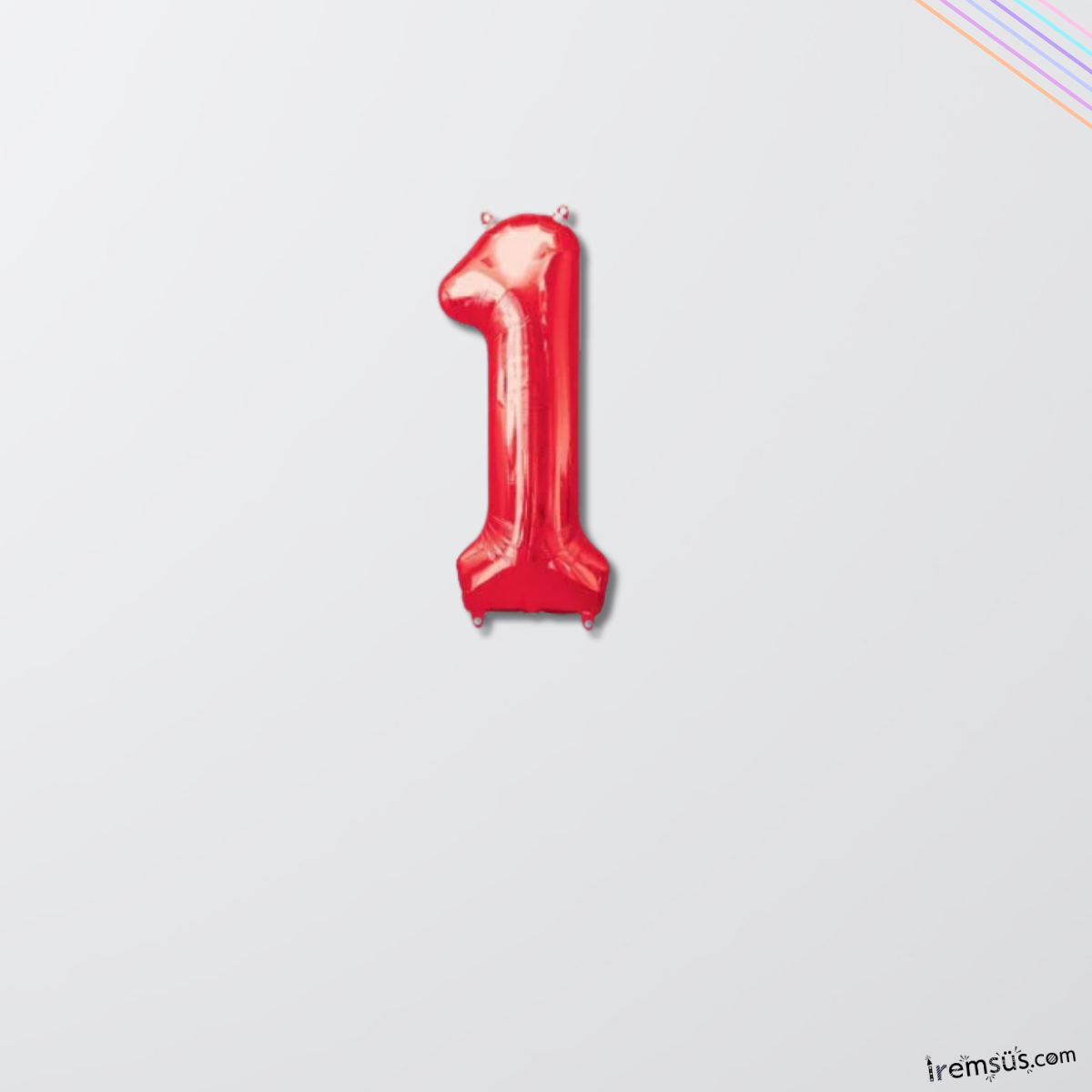 1 Rakam Kırmızı Renk Folyo Balon 36 Cm