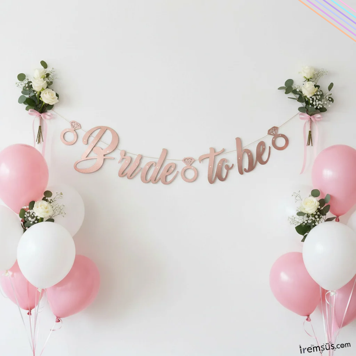Bride To Be Yazılı Kaligrafi Banner Yazısı Rose Gold Renk Bekarlığa Veda Partisi Süslemesi 170 cm