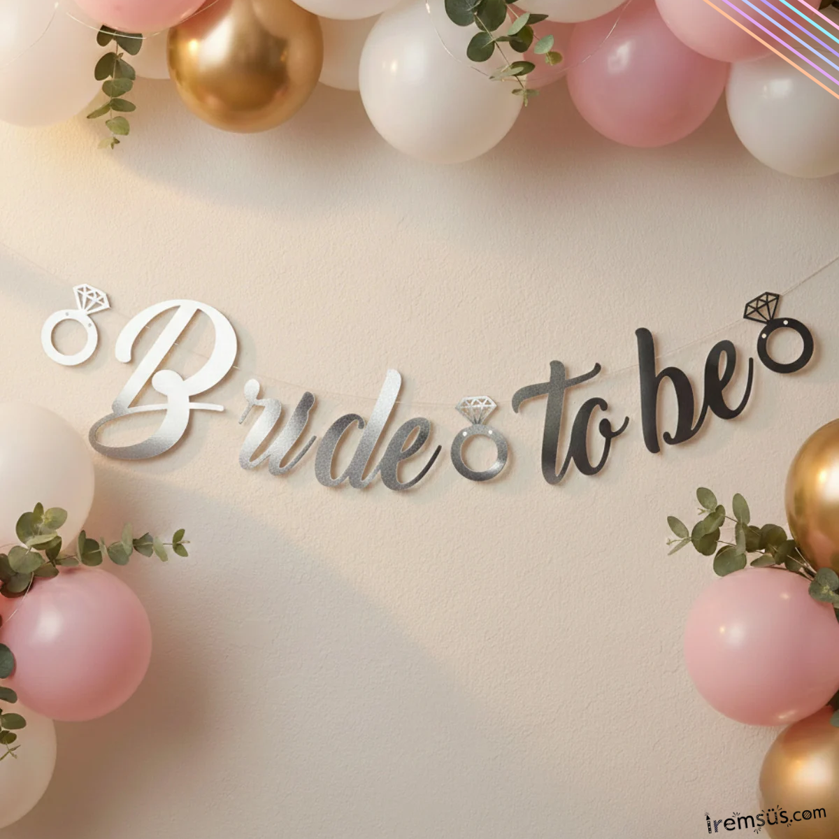 Bride To Be Yazılı Kaligrafi Banner Yazısı Gümüş Renk Bekarlığa Veda Partisi Süslemesi 170 cm