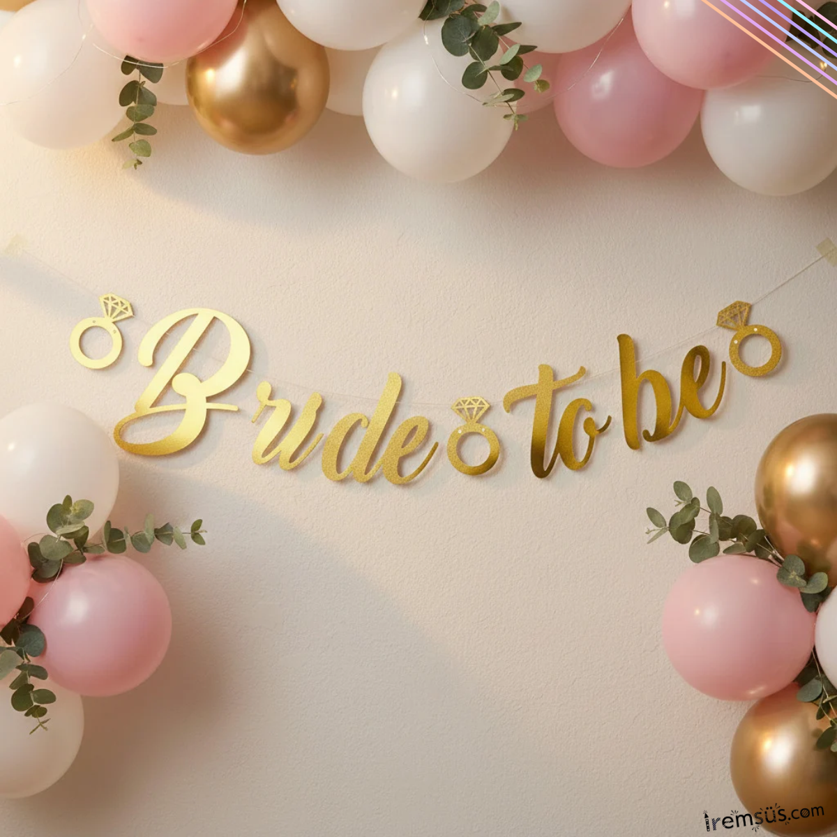 Bride To Be Yazılı Kaligrafi Banner Yazısı Gold Renk Bekarlığa Veda Partisi Süslemesi 170 cm