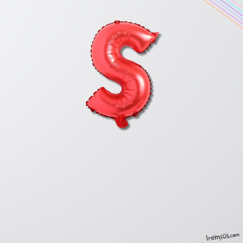 S-Ş Harfi Doğum Günü Kırmızı Renk Folyo Balon 16'' 36 Cm S-Ş Harf Folyo Balon Red Konsept