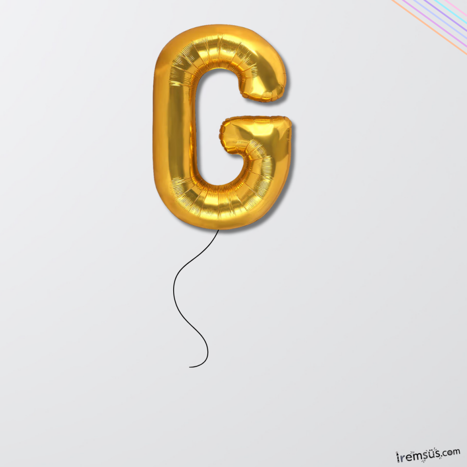 G Harfi Gold Renk Folyo Helyum Balon 76 Cm