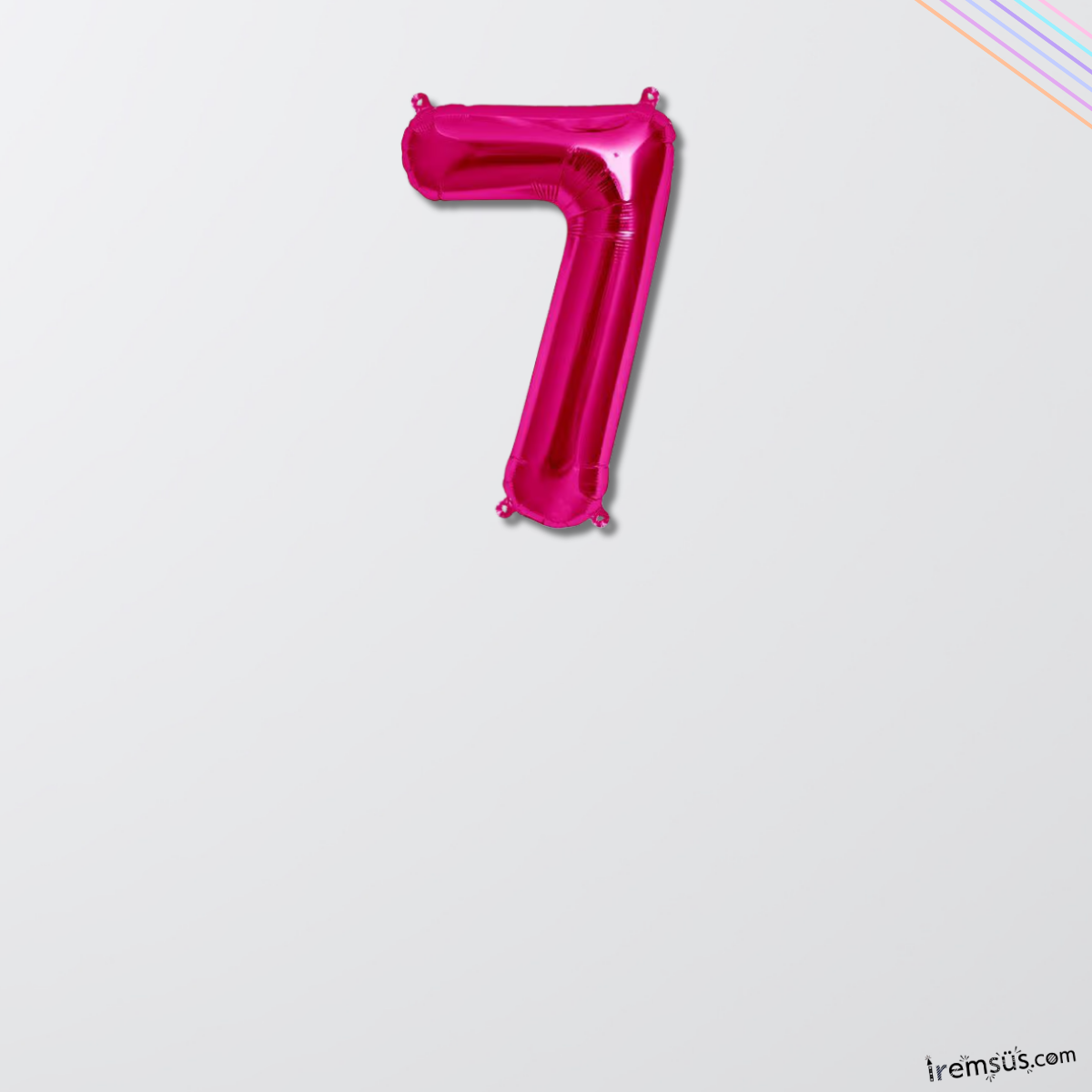 7 Rakam Pembe Renk Folyo Balon 36 Cm
