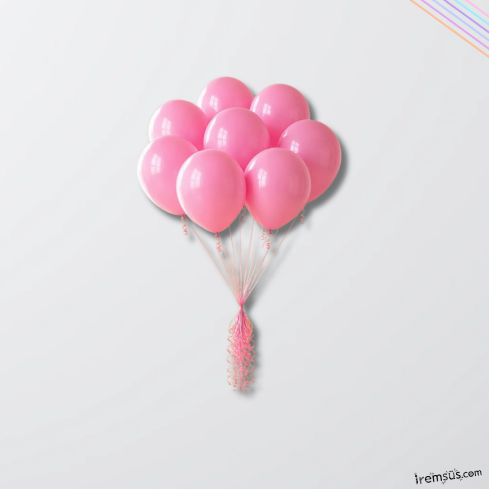 Pembe Renkli Pastel Ton Lateks Balon 10 Adet Pembe Konsept Doğum Günü Süsleme Balonu