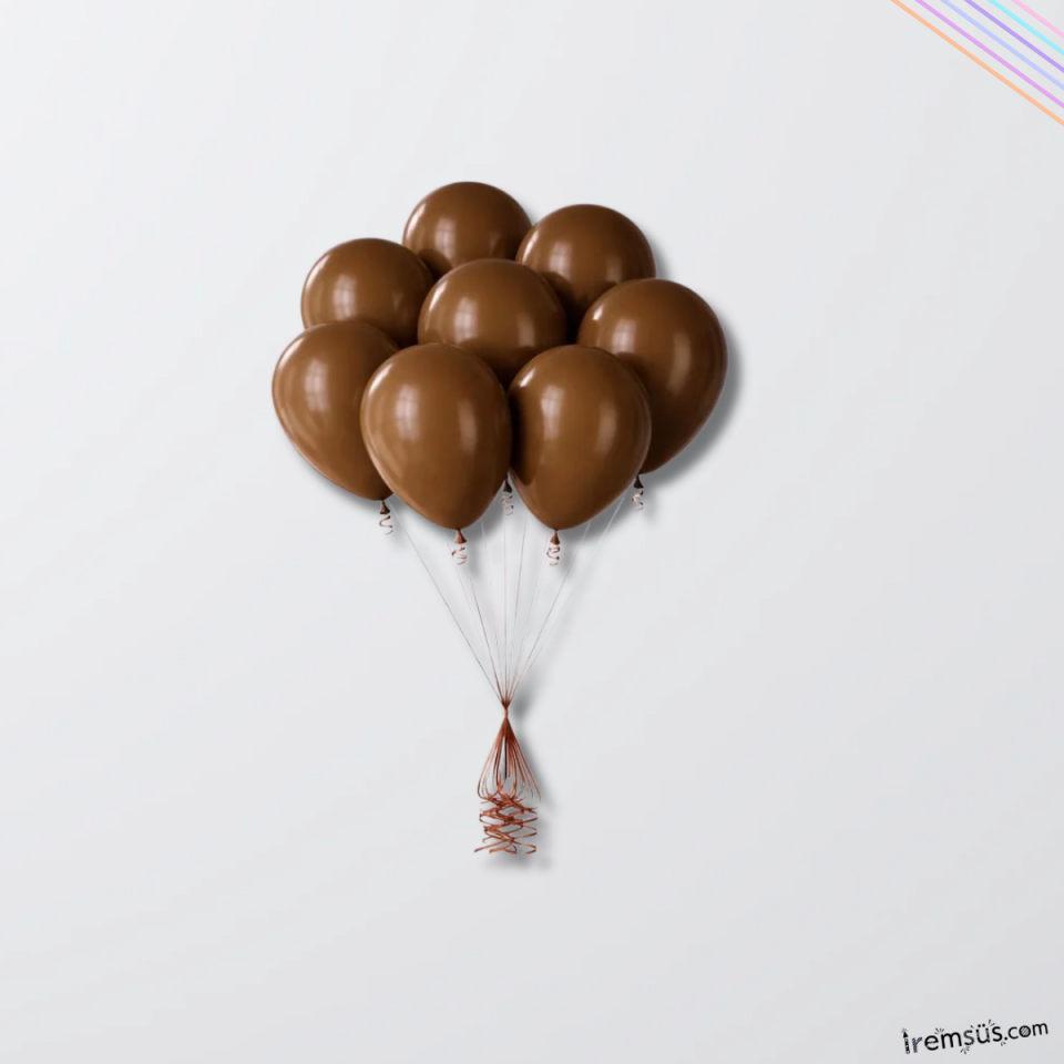 Kahverengi Renk 10 Adet Balon Pastel Ton 12''