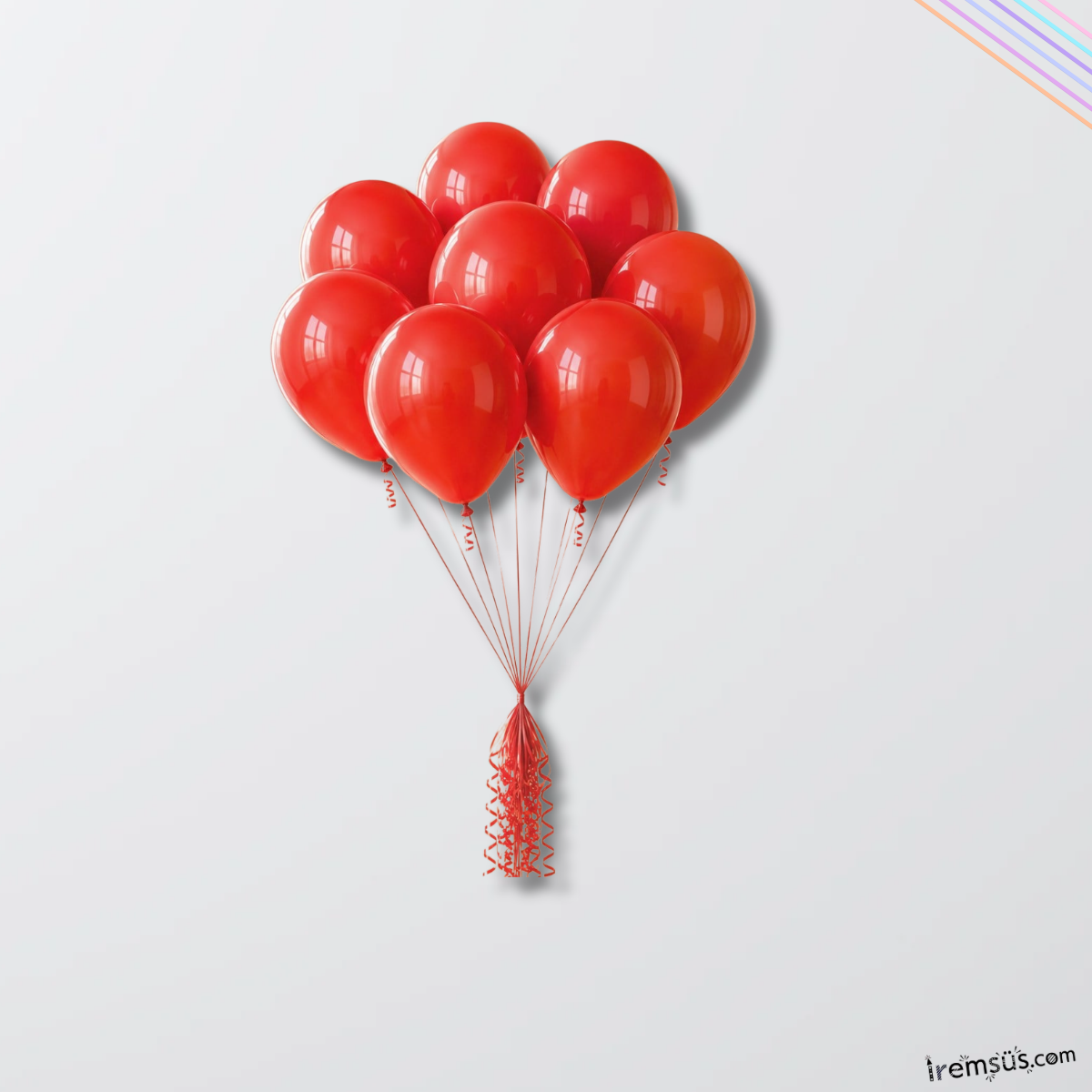 Kırmızı Renkli Pastel Ton Lateks Balon 10 Adet Kırmızı Konsept Doğum Günü Süsleme Balonu