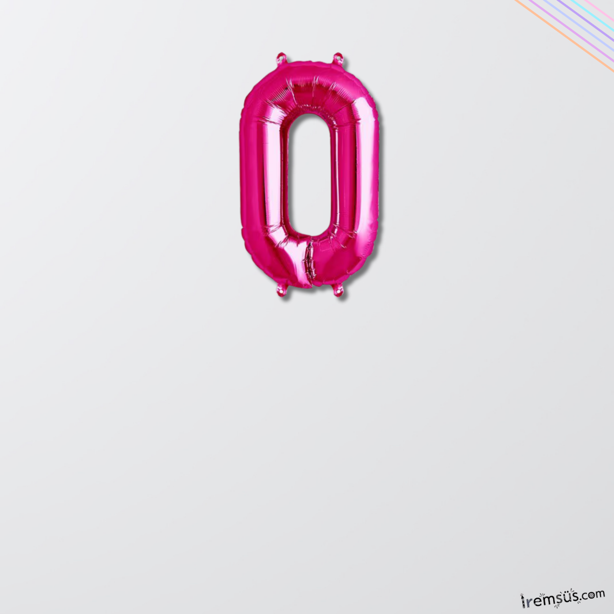 0 Rakam Pembe Renk Folyo Balon 36 Cm