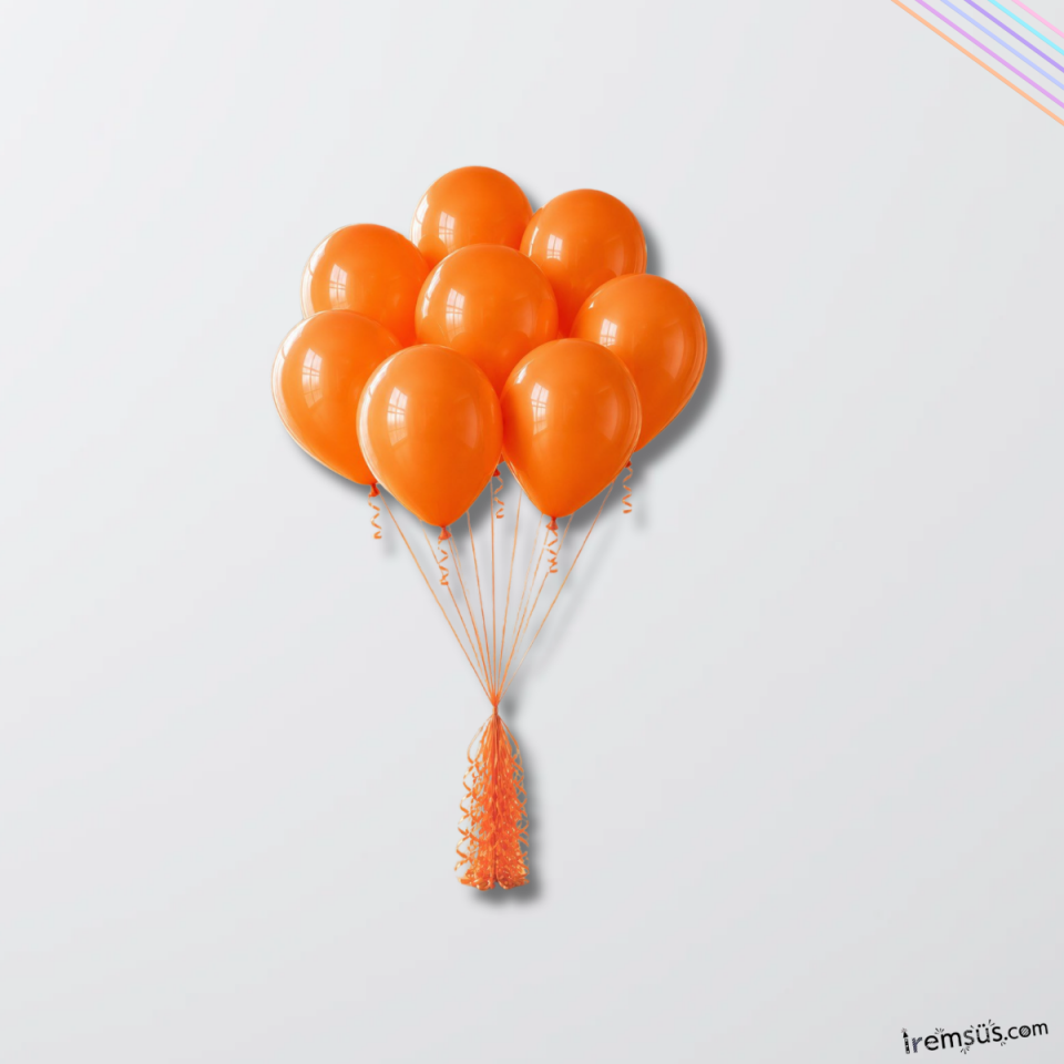 Turuncu Renk 10 Adet Balon Pastel Ton 12''