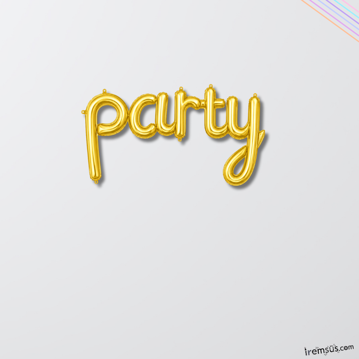 Party Yazılı Birleşik Gold Renk Folyo Balon 100 cm
