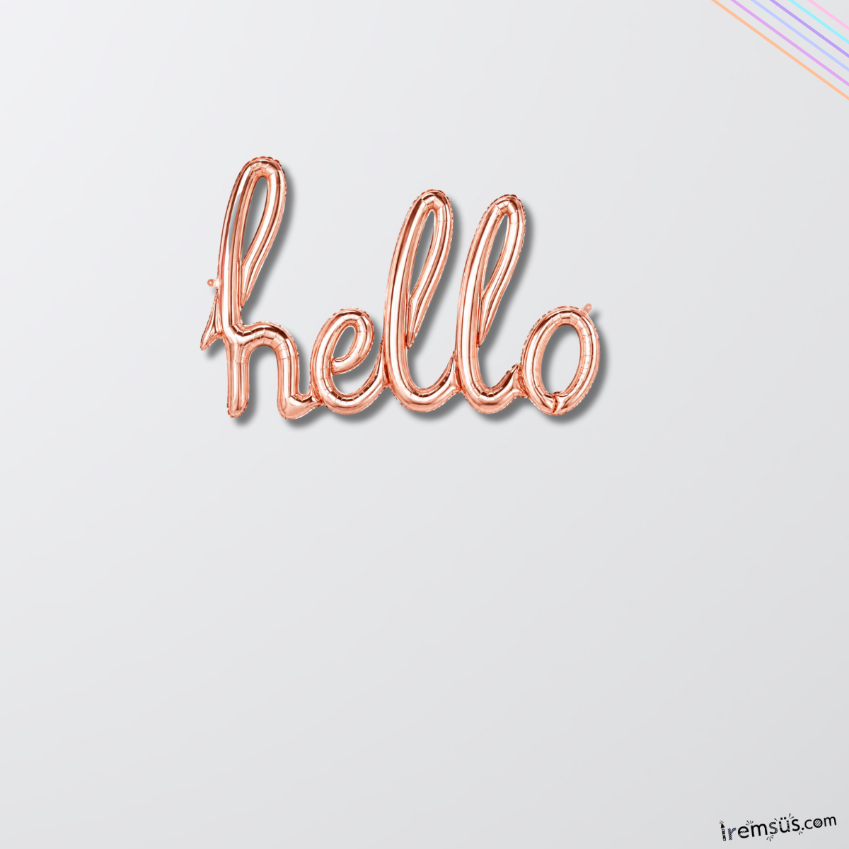Hello El Yazılı Rose Gold Birleşik Folyo Balon 100 cm